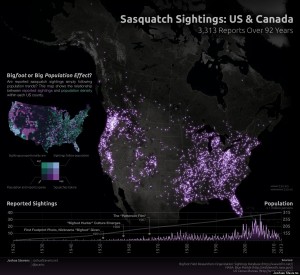 bigfoot mappa avvistamenti