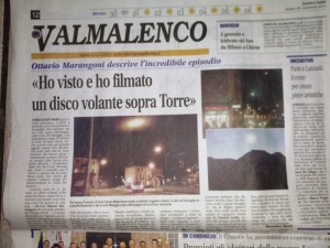 UN GIORNALE LOCALE TITOLA SUGLI UFO