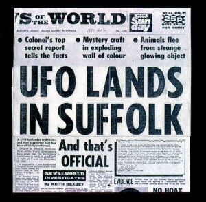 L'INCIDENTE DI RENDLESHAM FOREST SU UN GIORNALE DEL TEMPO
