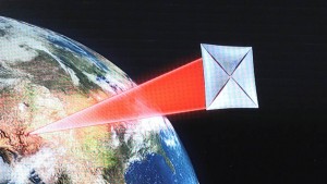 UNA NANO-SONDA, CON LA SUA VELA SPINTA DA UN RAGGIO LASER