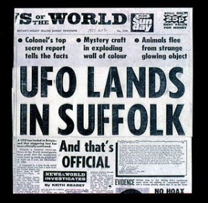 IL GIORNALE DELL'EPOCA SULL'UFO DI RENDLESHAM FOREST