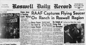 1947, IL GIORNALE DI ROSWELL PARLA DELLO SCHIANTO DI UN UFO