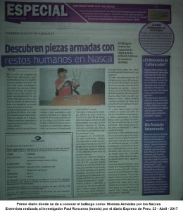 UN GIORNALE PERUVIANO PARLA DELLA TEORIA DI RONCEROS