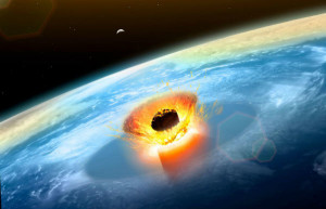UN'IMMAGINE ARTISTICA DELL'ASTEROIDE CADUTO 65 MILIONI DI ANNI FA
