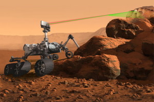 UN'IMMAGINE DI FANTASIA DEL ROVER IN AZIONE CON IL SUO LASER