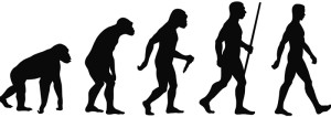 LA CLASSICA RAFFIGURAZIONE DELL'EVOLUZIONE UMANA