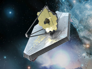 UNA RAPPRESENTAZIONE ARTISTICA DEL JAMES WEBB SPACE TELESCOPE