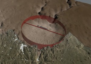 IL CRATERE È LARGO 31 CHILOMETRI E PROFONDO 300 METRI