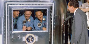 ARMSTRONG, COLLINS E ALDRIN IN QUARENTENA CON NIXON