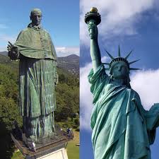 LA STAUTA DI SAN CARLO BORROMEO ACCANTO A LADY LIBERTY