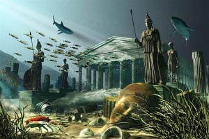 UN'IMMAGINE ARTISTICA DEI RESTI DI ATLANTIDE